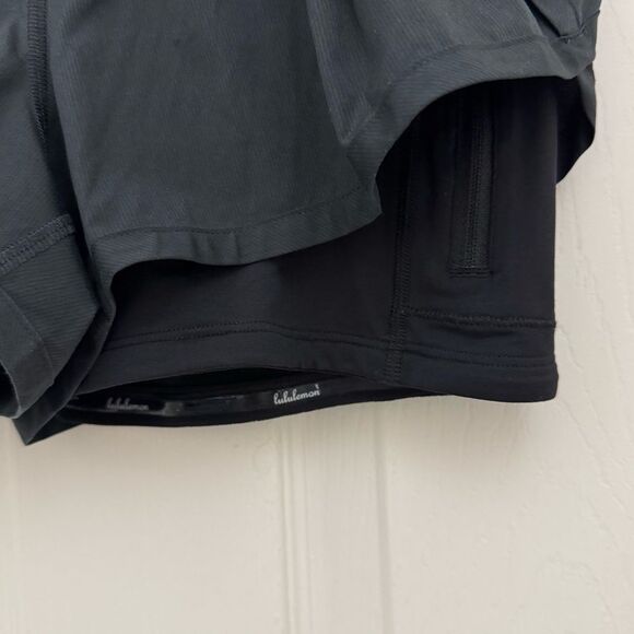 Lululemon Women’s Speed Up Running Shorts Size 4 Black Lined Biker Drawstring - Picture 3 of 5